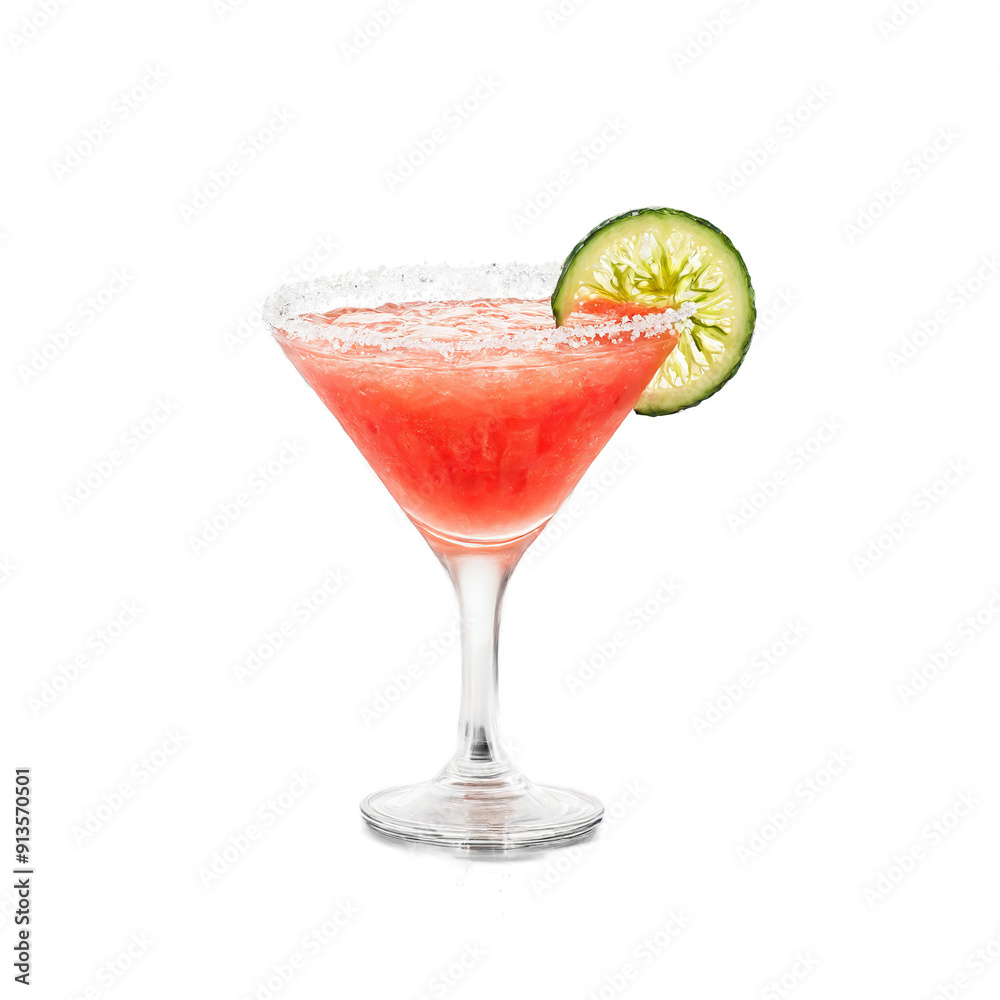 Spicy watermelon margarita with jalapeno slice and black sea salt rim splashing Food and culinary Spicy watermelon margarita with jalapeno slice and black sea salt rim splashing Food and culinary