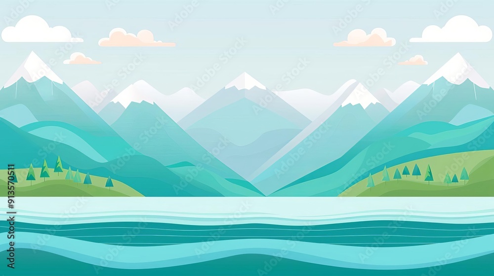 Water resources, varying levels of water bodies, flat design illustration