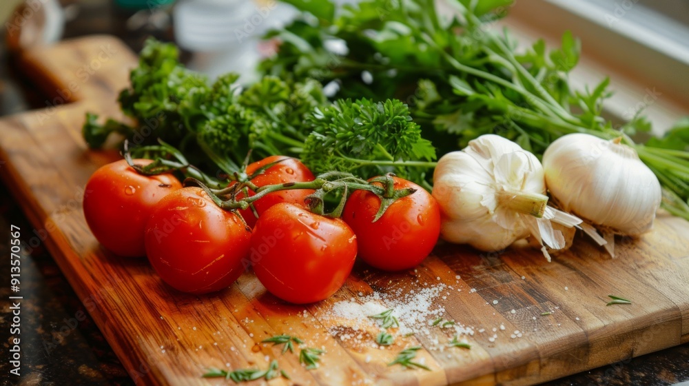 Fresh Vegetables on a Cutting Board Fresh Vegetables on a Cutting Board