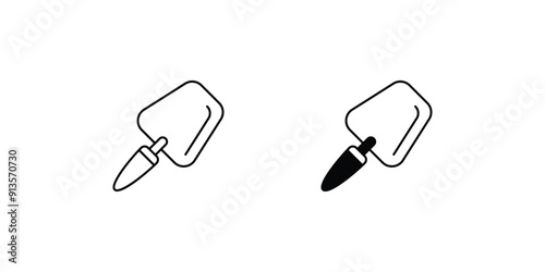 trowel set icon with white background vector stock illustration
