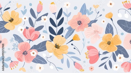 Fabric printing, applying patterns to textiles, flat design illustration