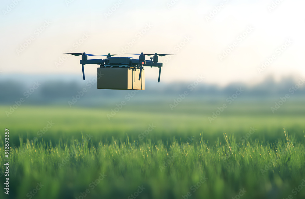 Drone Carrying Urban Package Box Flying Over the City
Drone Carrying Urban Package Box Flying Over the City