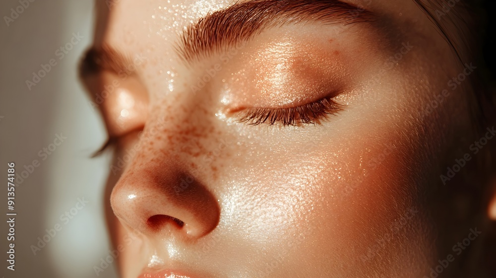 Subtle Glow of a Soft and Radiant Facial Closeup in Monotone Silhouette Subtle Glow of a Soft and Radiant Facial Closeup in Monotone Silhouette