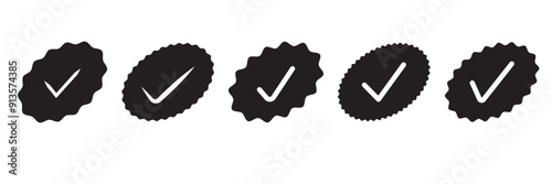 checkmark vector, checkmark icon set, approved symbol, checked checkbox mark, checkmark set, editable line.