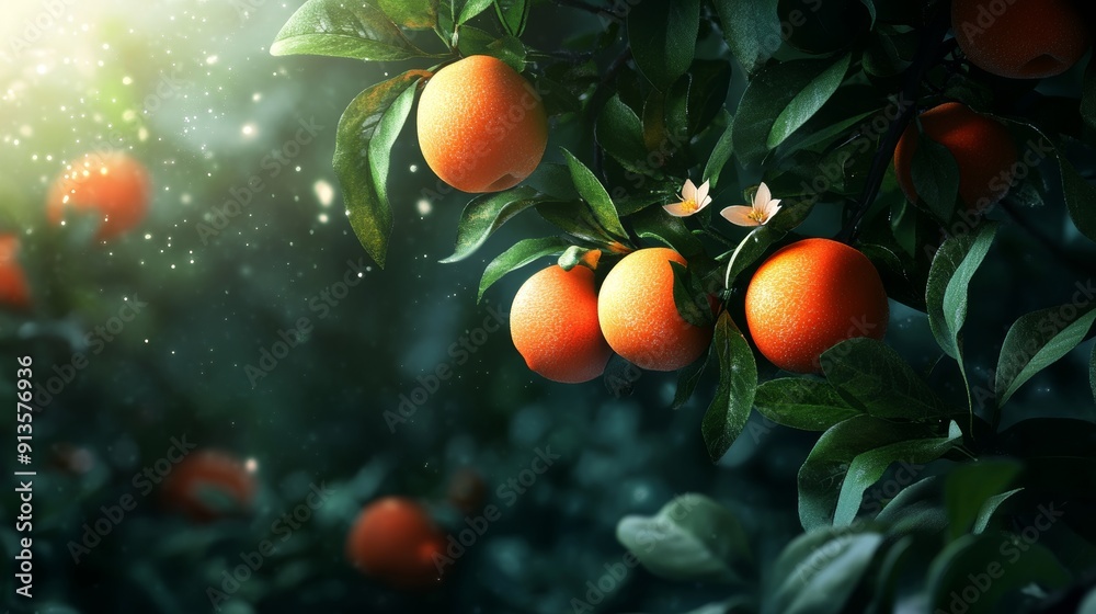 Magical garden, radiant fruits, soft glow, night scene, fantasy realism Magical garden, radiant fruits, soft glow, night scene, fantasy realism