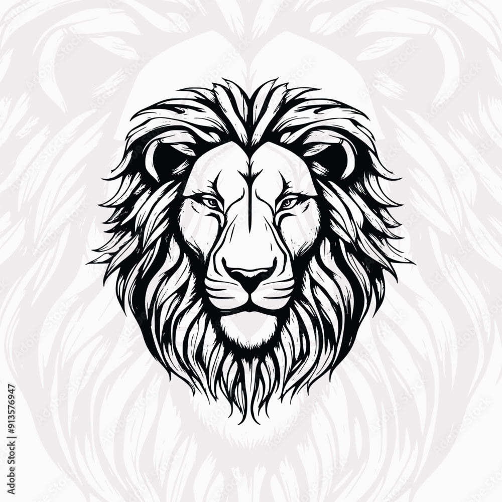 Obraz premium Lion Head logo Silhouette vector