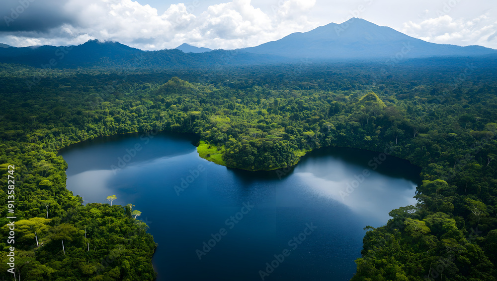 Aerial View of the Amazon Rainforest with Its Many Lakes Aerial View of the Amazon Rainforest with Its Many Lakes