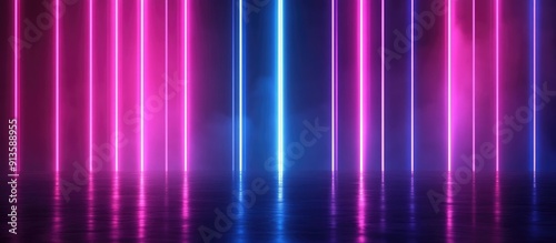 Vertical Neon Line with Vibrant Flashing Effects on a Dark Background Dynamic Neon Light Animation Featuring Electric Flash Elements