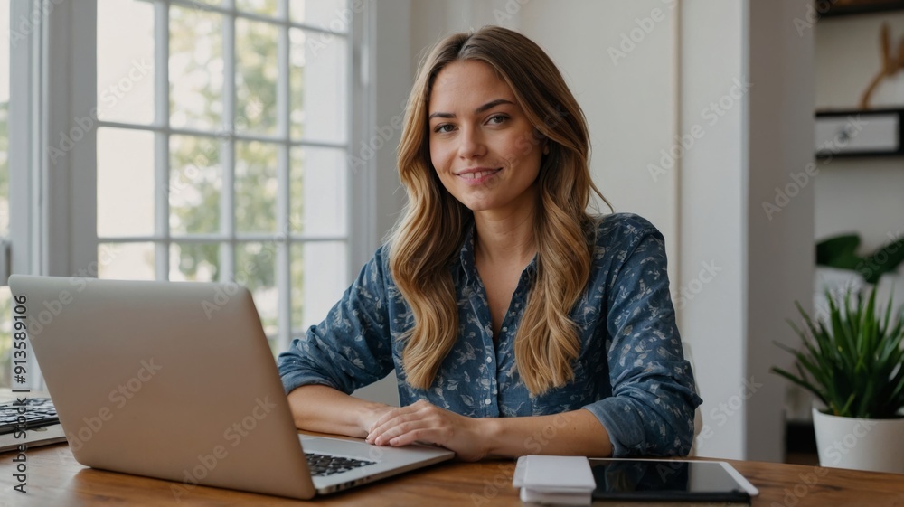 Portrait of beautiful young woman professional working Portrait of beautiful young woman professional working