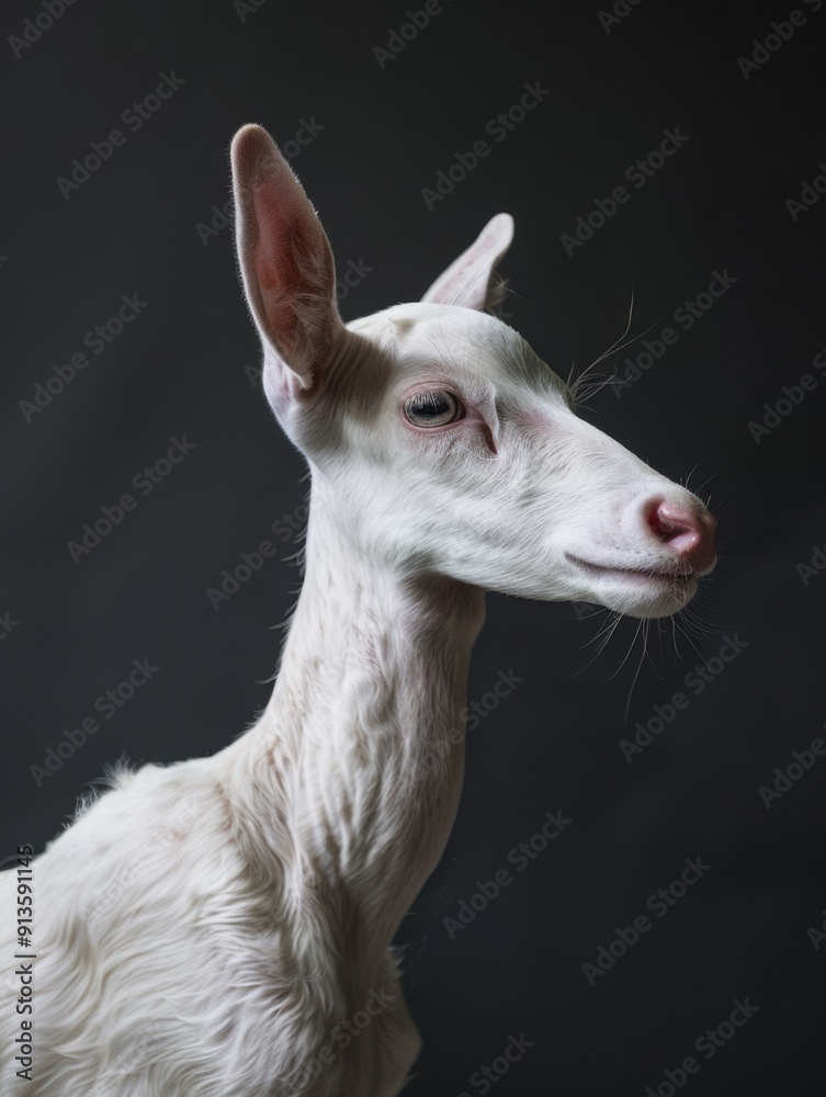 Albino deer. Studio photography of an animal in white color. Albino deer. Studio photography of an animal in white color.