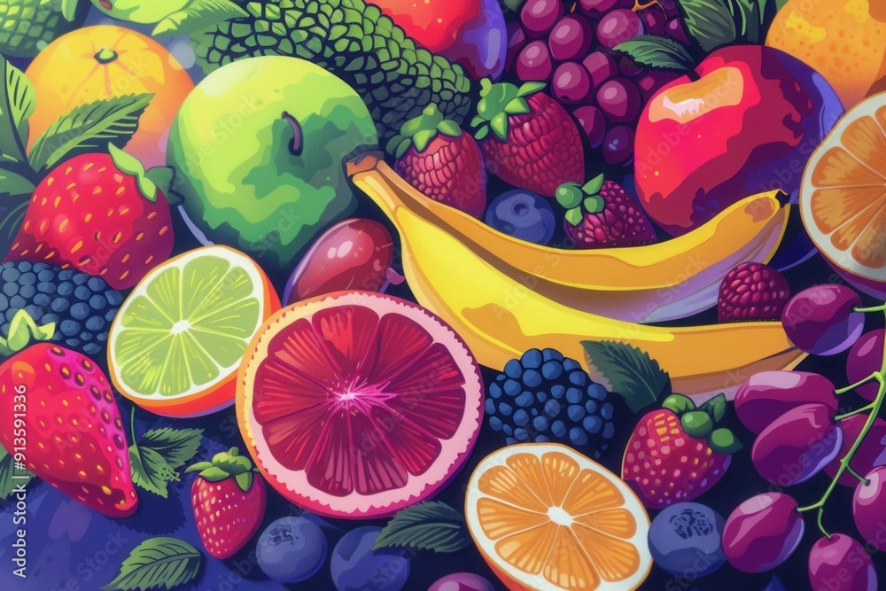 Fotografie Colorful Fruit Fiesta