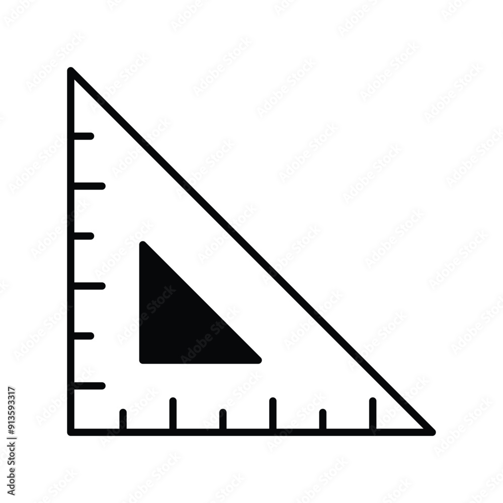 angle ruler glyph icon with white background vector stock illustration angle ruler glyph icon with white background vector stock illustration