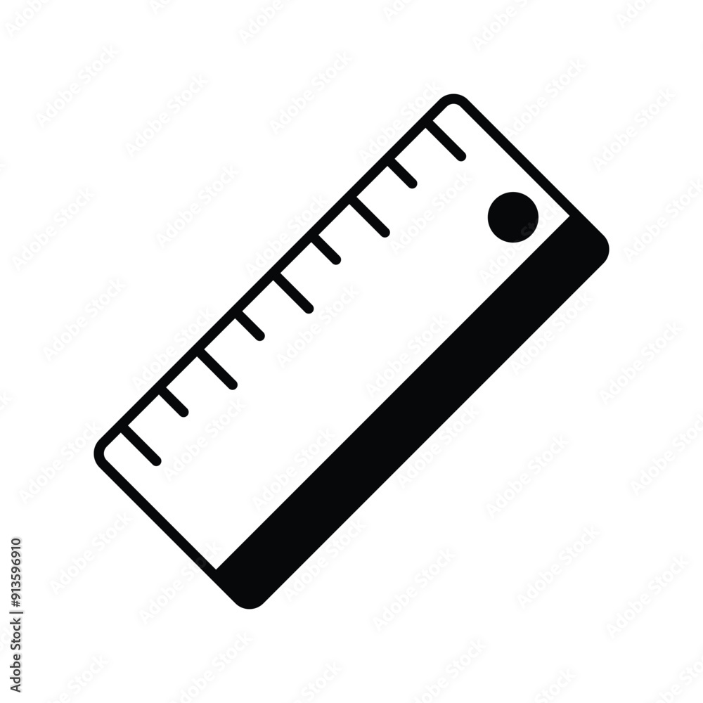 ruler glyph icon with white background vector stock illustration ruler glyph icon with white background vector stock illustration