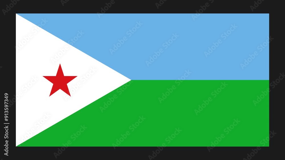 Djibouti Paper Folding Flag, Djibouti Flag, Flags Animation, Djibouti Banner, Celebration, Patriots, 4K Animation, Surface Texture, Background.