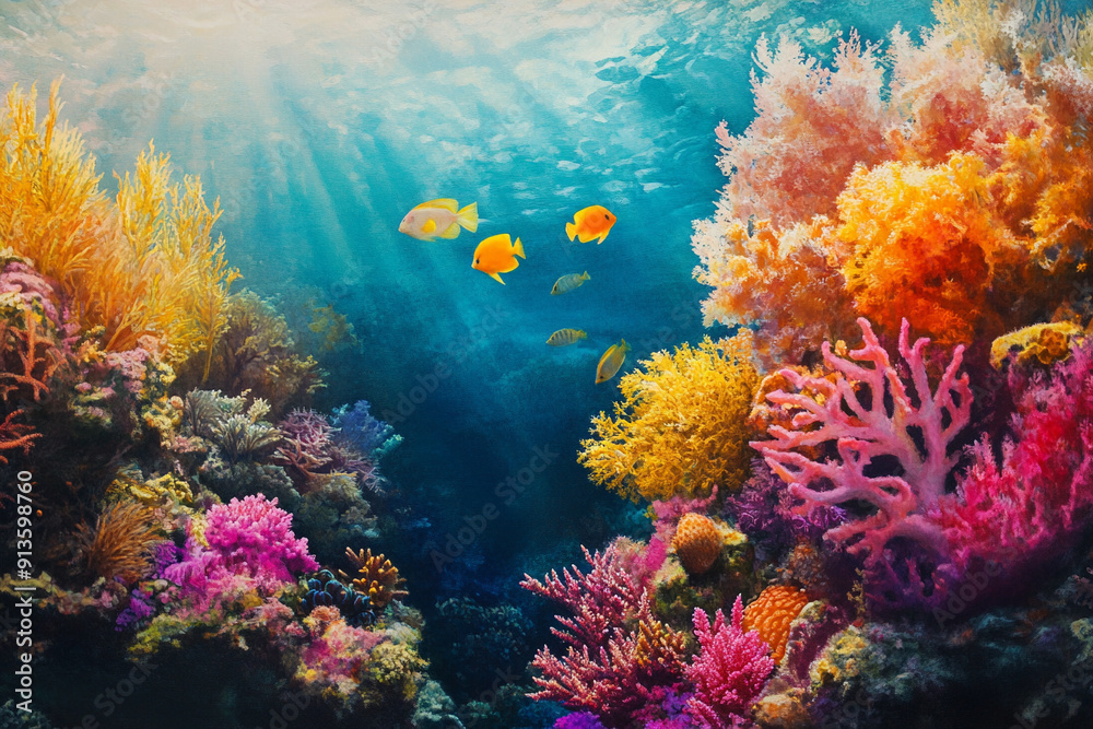 Naklejka premium A tropical coral reef