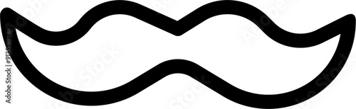 Moustache icon vector outline illustration