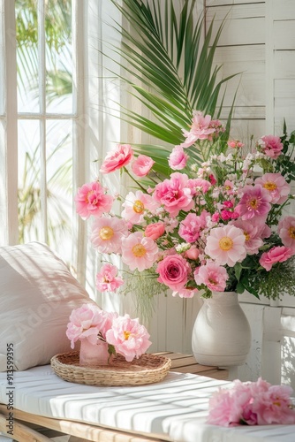 Fresh floral summer arrangement photo