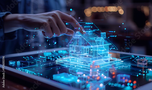 Document Management for Real Estate Transactions, Illustrate the efficiency of document management in real estate transactions with an image showing digital contracts, property records, and design