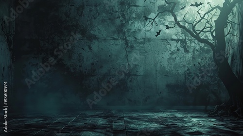 Dark Wall Halloween Background Concept. Scary Background