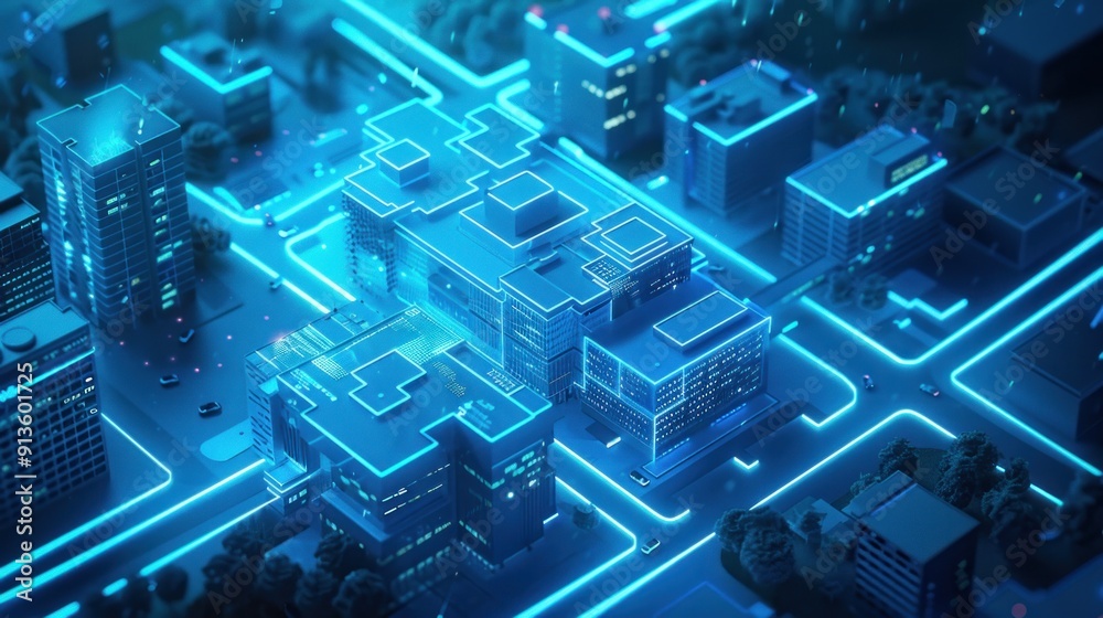 Surveillance security with AI Technology at hospital and office buildings and compound, AI generated for Ads Surveillance security with AI Technology at hospital and office buildings and compound, AI generated for Ads