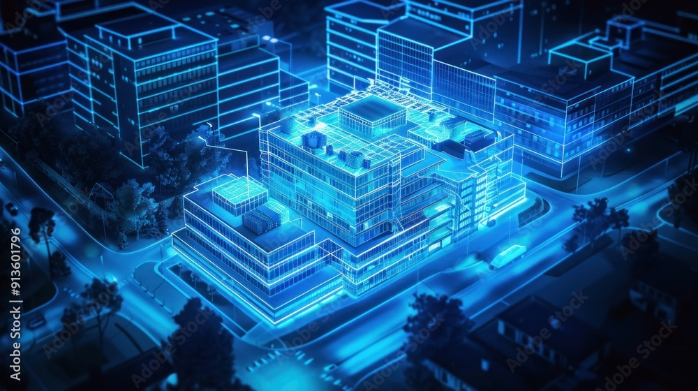 Surveillance security with AI Technology at hospital and office buildings and compound, AI generated for Ads Surveillance security with AI Technology at hospital and office buildings and compound, AI generated for Ads