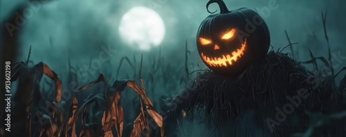 A spooky Halloween scene fe...
