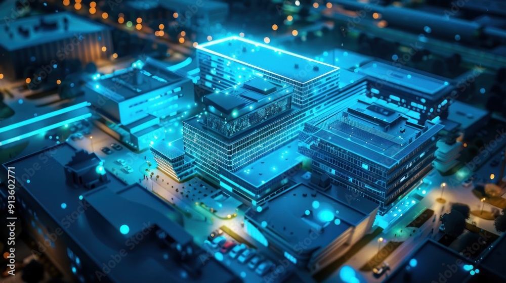 Surveillance security with AI Technology at hospital and office buildings and compound, AI generated for Ads Surveillance security with AI Technology at hospital and office buildings and compound, AI generated for Ads