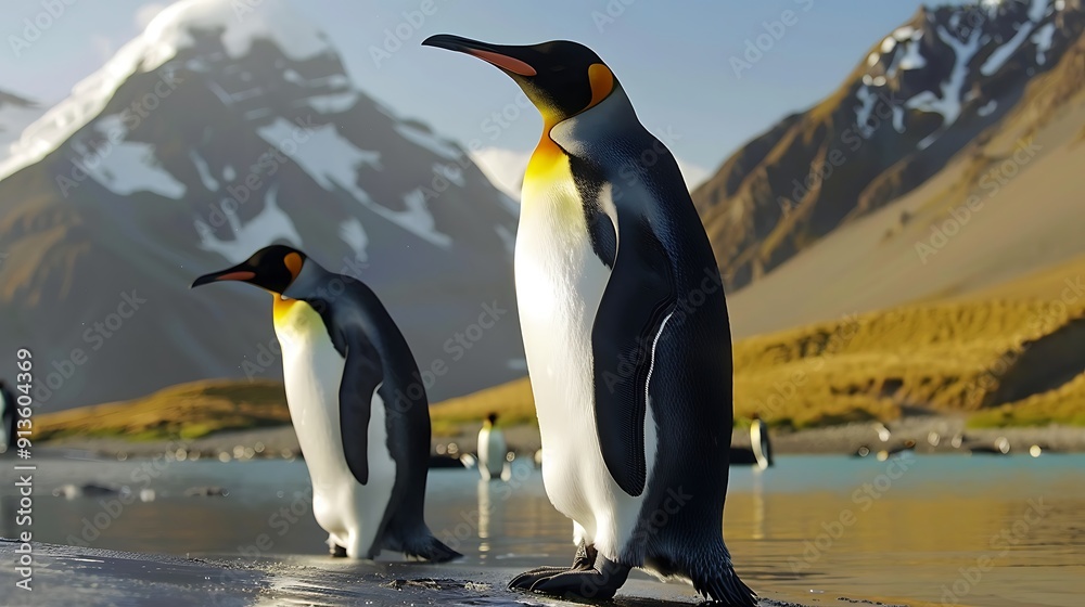 Fototapeta premium King Penguins by the Water's Edge