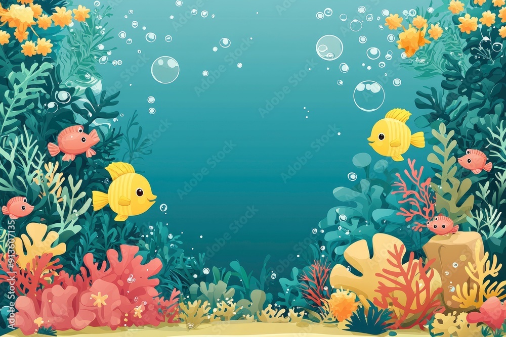 Underwater Sea Life with Fish and Coral Reefs Underwater Sea Life with Fish and Coral Reefs