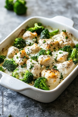  Broccoli and chicken with creamy photo