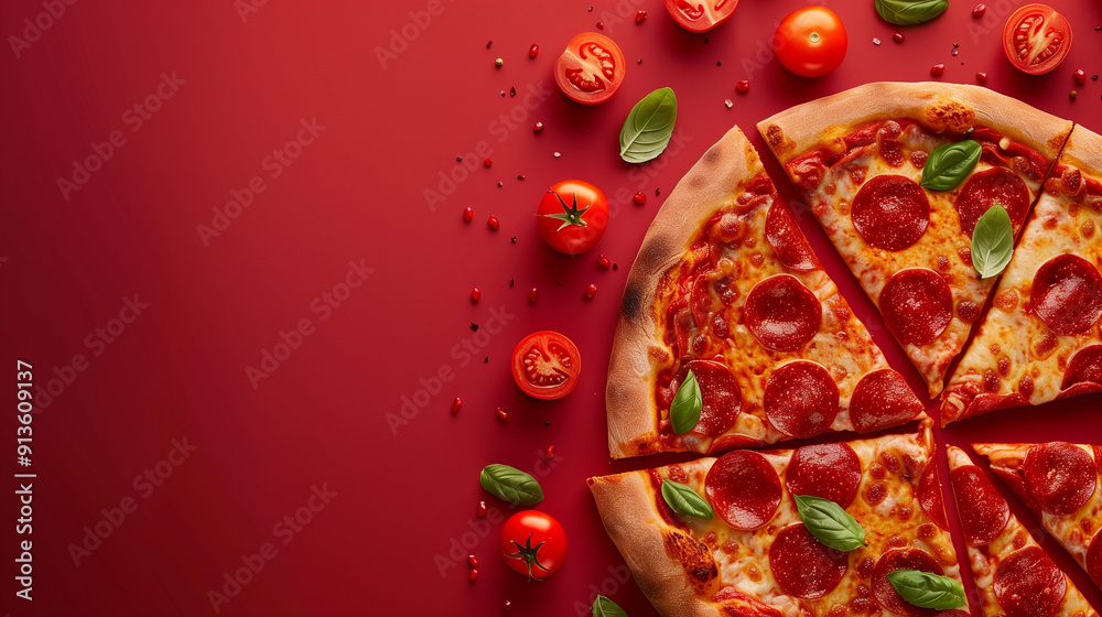 Fototapeta premium captivating pizza advertising banner background with copy space for text