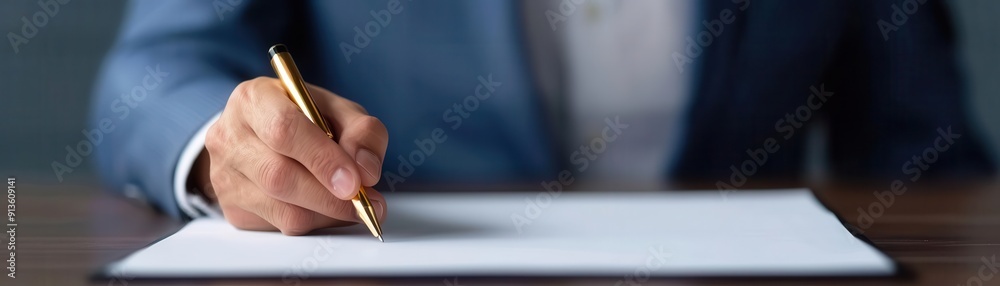 Corporate leader signing off on HR transactions in a modern office, leadership transactions, approval process Corporate leader signing off on HR transactions in a modern office, leadership transactions, approval process