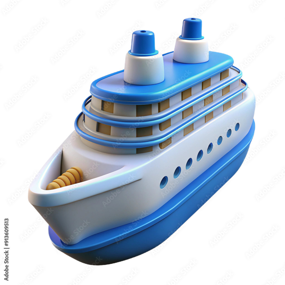 Cruise Ship 3d cartoon style illustration Cruise Ship 3d cartoon style illustration