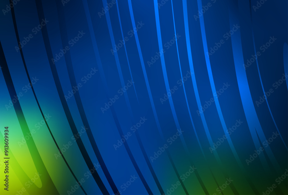 Dark Blue, Green vector pattern with curved lines. Dark Blue, Green vector pattern with curved lines.