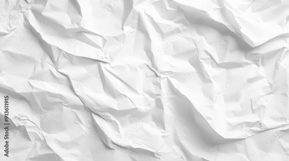 white crumpled paper texture, blank poster background with creases and folds on white isolated background white crumpled paper texture, blank poster background with creases and folds on white isolated background