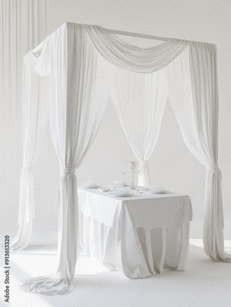 White tablecloth dinner setting White tablecloth dinner setting