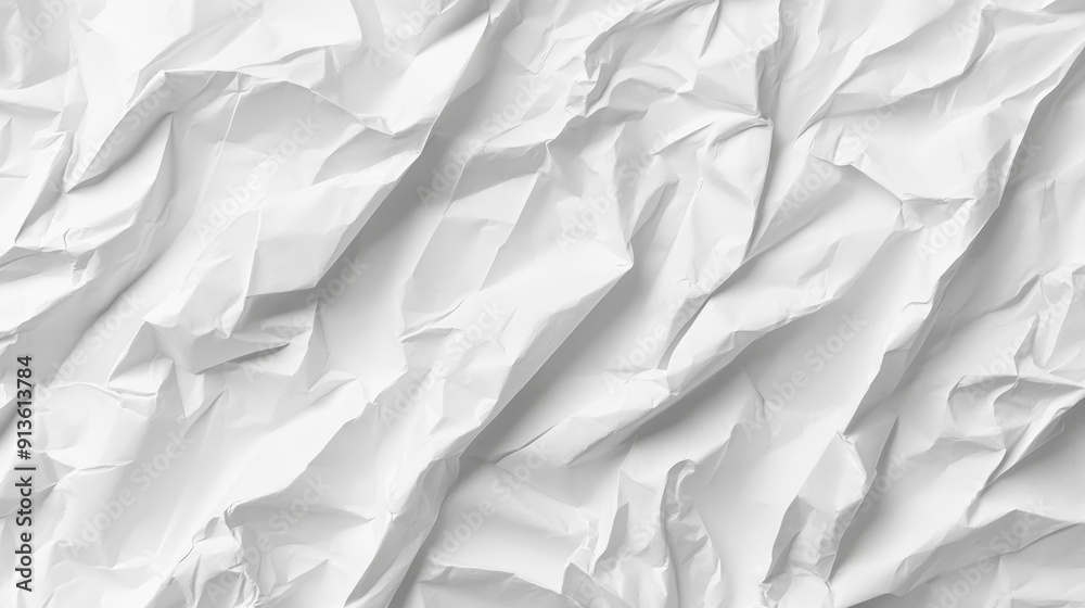 Obraz premium White blank paper texture background with crumpled