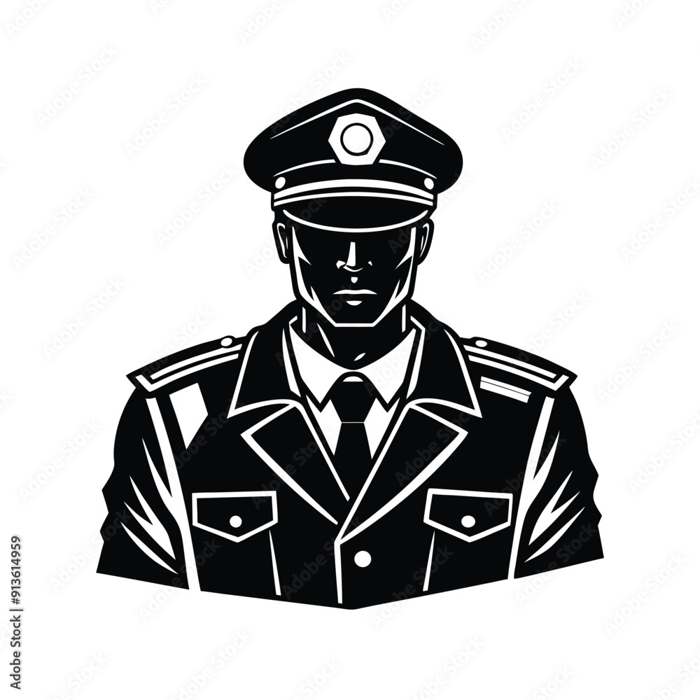 Police Man Silhouette Vector Police Man Silhouette Vector