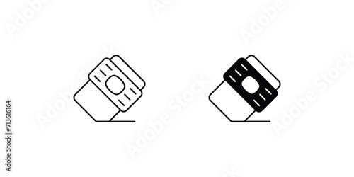 eraser set icon with white background vector stock illustration