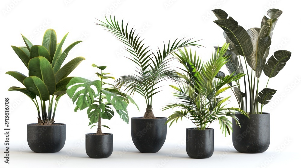 Fototapeta premium Indoor Plants Collection