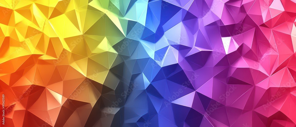 Geometric pride flag with triangles and hexagons, LGBT, Mathematical beauty Geometric pride flag with triangles and hexagons, LGBT, Mathematical beauty