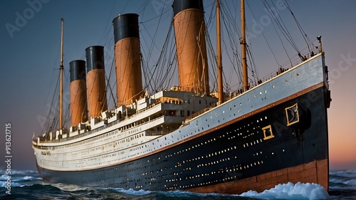 Titanic’s lifeboats being prepared, a scene of urgency and desperation as the ship began to sink