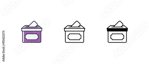 General Election Icons set thin line and glyph vector icon illustration