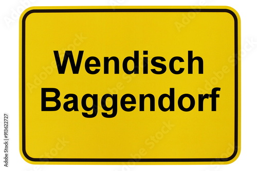 Illustration eines Ortsschildes der Gemeinde Wendisch Baggendorf in Mecklenburg-Vorpommern photo