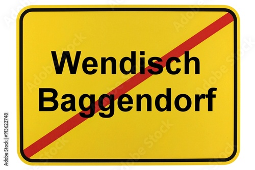 Illustration eines Ortsschildes der Gemeinde Wendisch Baggendorf in Mecklenburg-Vorpommern photo