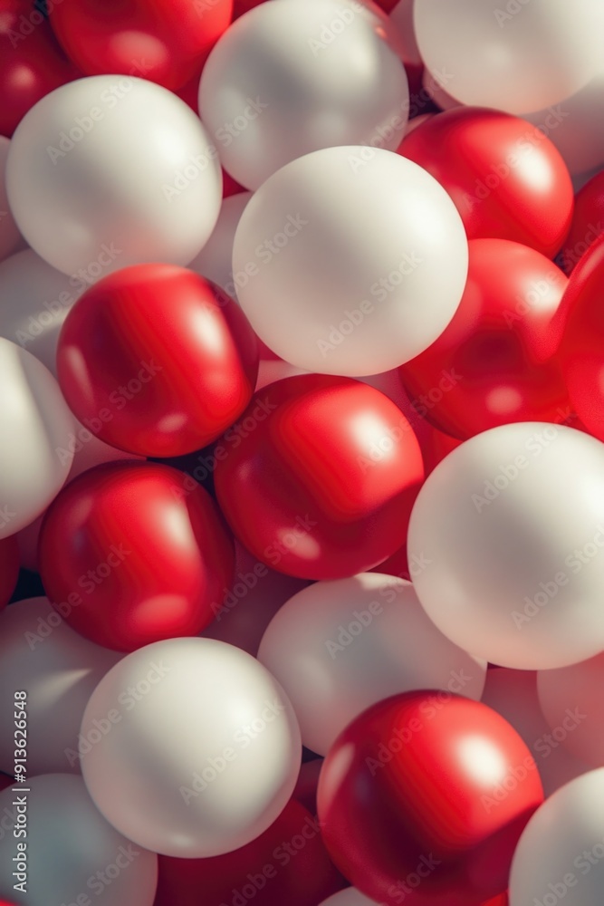 Obraz premium Red and White Balloons Pile