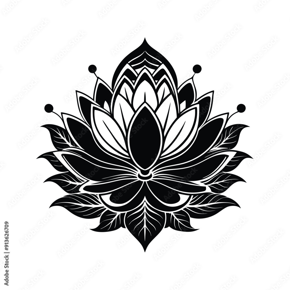 Lotus Silhouette Vector Design Lotus Silhouette Vector Design