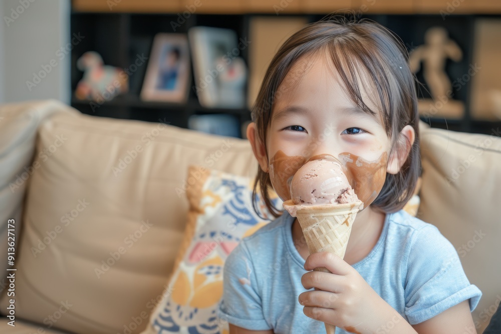 Portrait of cute happy asian girl short hair eating joyfully. Candid moment of asian girl short hair delighting her food. Beauty of freshness and spontaneity captured young girl's joyful meal. Portrait of cute happy asian girl short hair eating joyfully. Candid moment of asian girl short hair delighting her food. Beauty of freshness and spontaneity captured young girl's joyful meal.