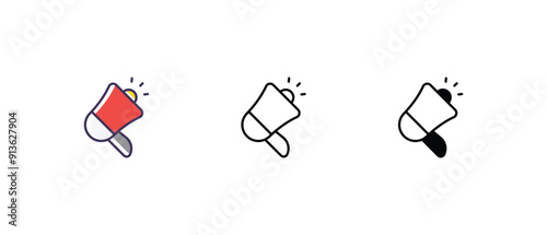 Campaign Advertisements Icons set thin line and glyph vector icon illustration