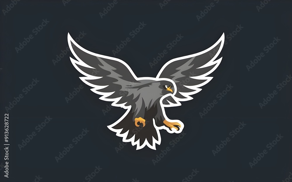 Obraz premium Stylized Falcon Silhouette Vector Image for Professional Use.